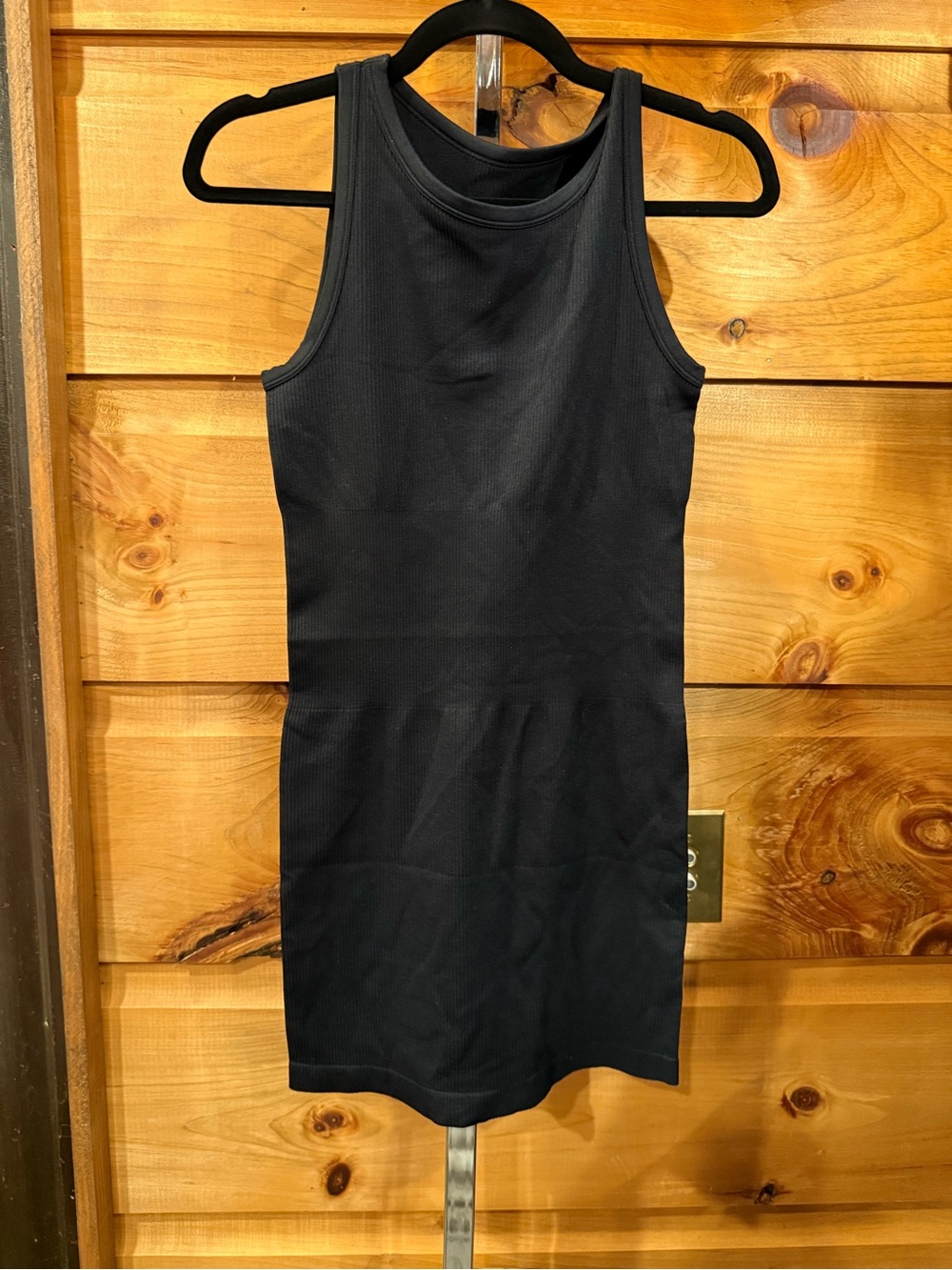 OQQ Black Ribbed Tank Dress - Women